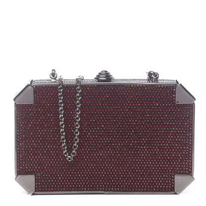 Judith Leiber Crystal Minaudiere Clutch Crimson 1 of 9