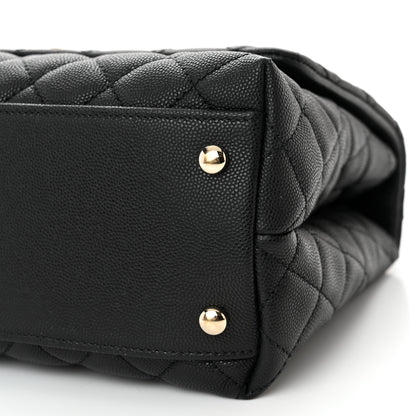 Chanel Caviar Quilted Small Coco Handle Flap Black 10 of 12