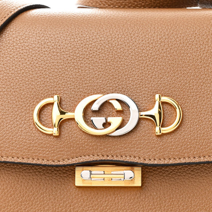 Gucci Grainy Calfskin Small Zumi Shoulder Bag Friky Taupe 10 of 13