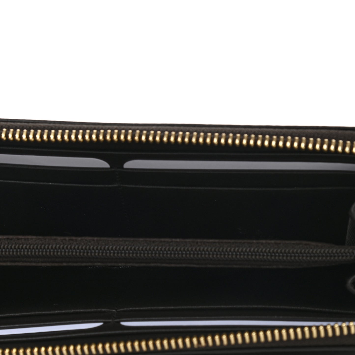 Metallic Monogram Zip Around Wallet Brown