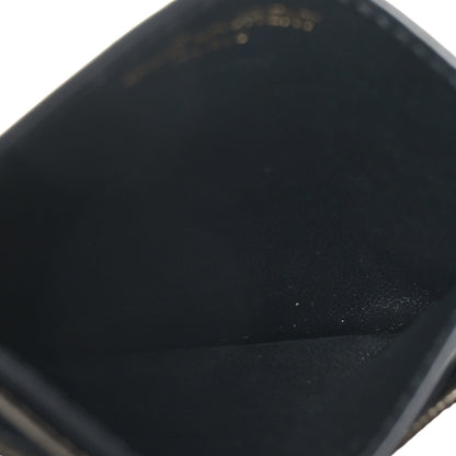 Saint Laurent Metallic Grain De Poudre Matelasse Chevron Monogram Credit Card Case Platino 5 of 7