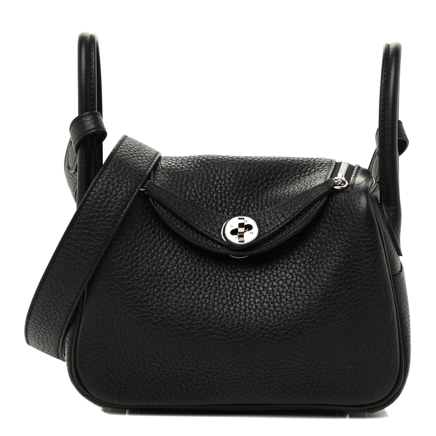 Hermes Taurillon Clemence Mini Lindy 20 Black 1 of 11