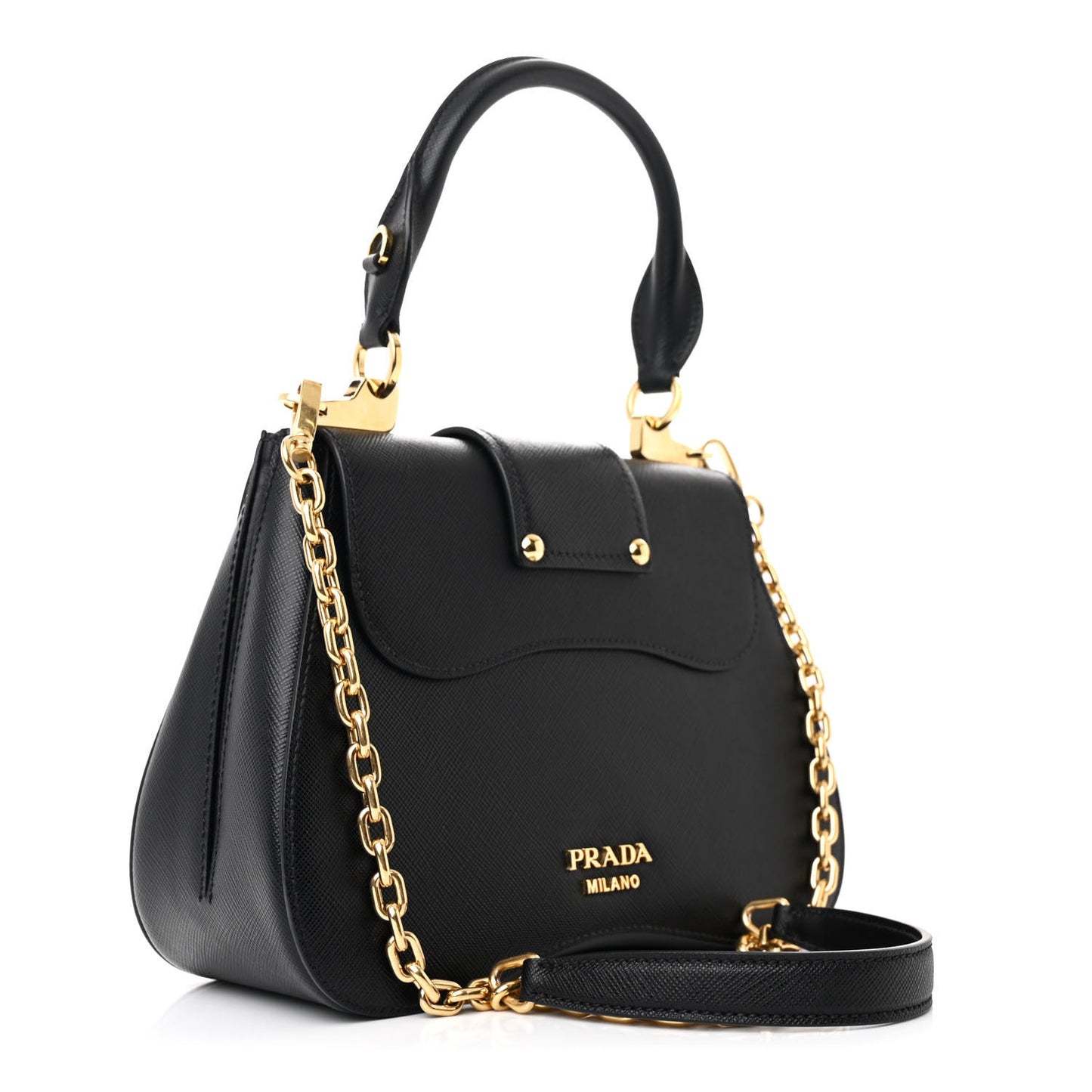 Saffiano Lux Sidonie Top Handle Bag Black