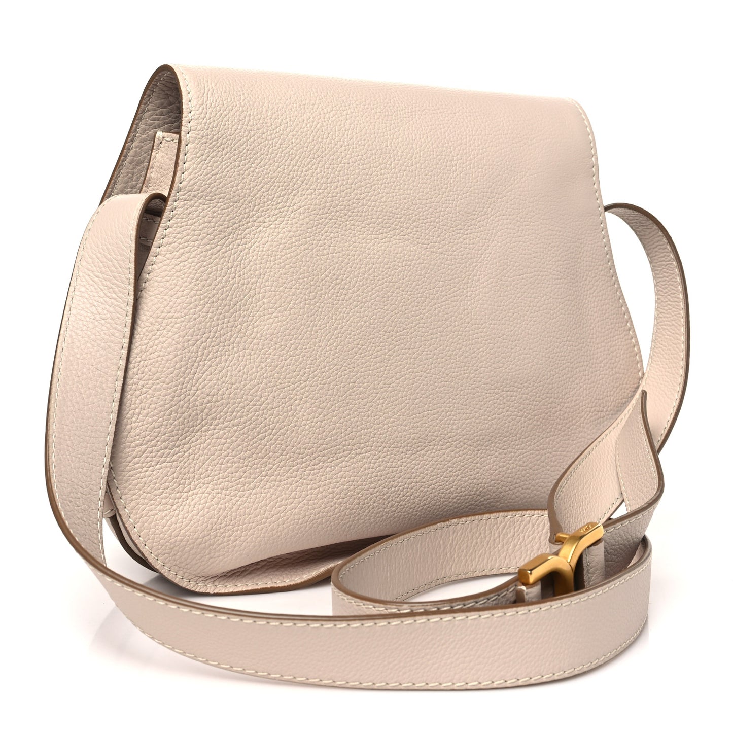 Grained Calfskin Medium Marcie Saddle Bag Nomad Beige