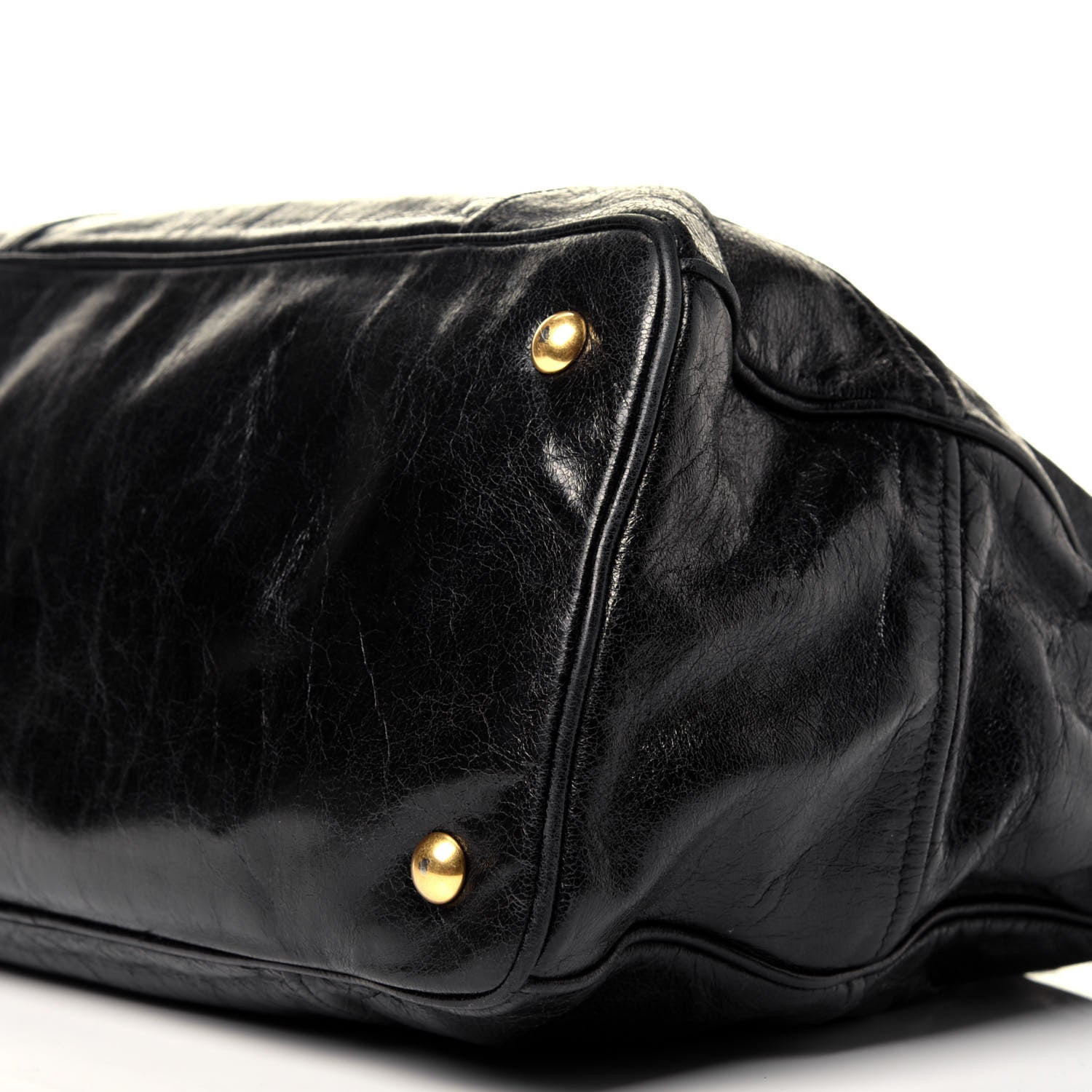 Miu Miu Vitello Shine Top Handle Satchel Black 10 of 10