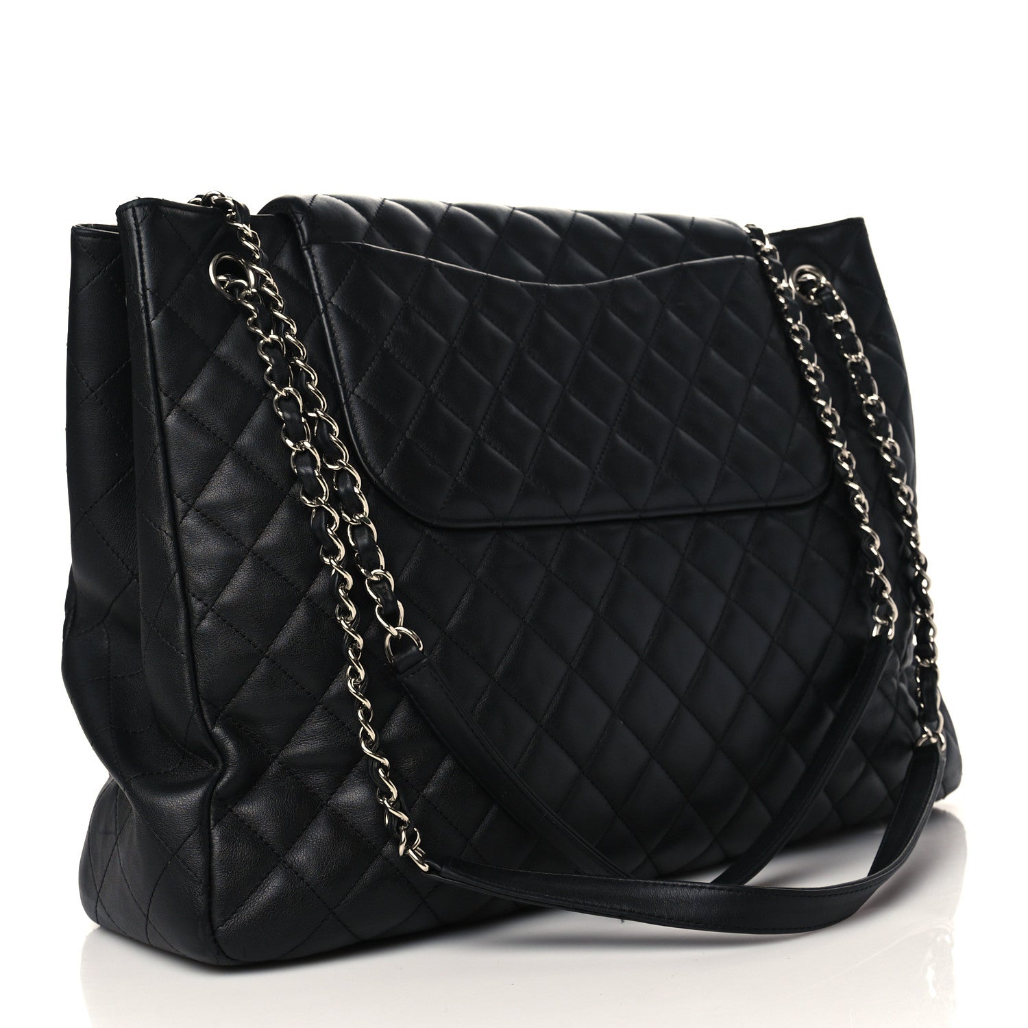 Chanel Calfskin Quilted Flap Tote Black 3 of 9