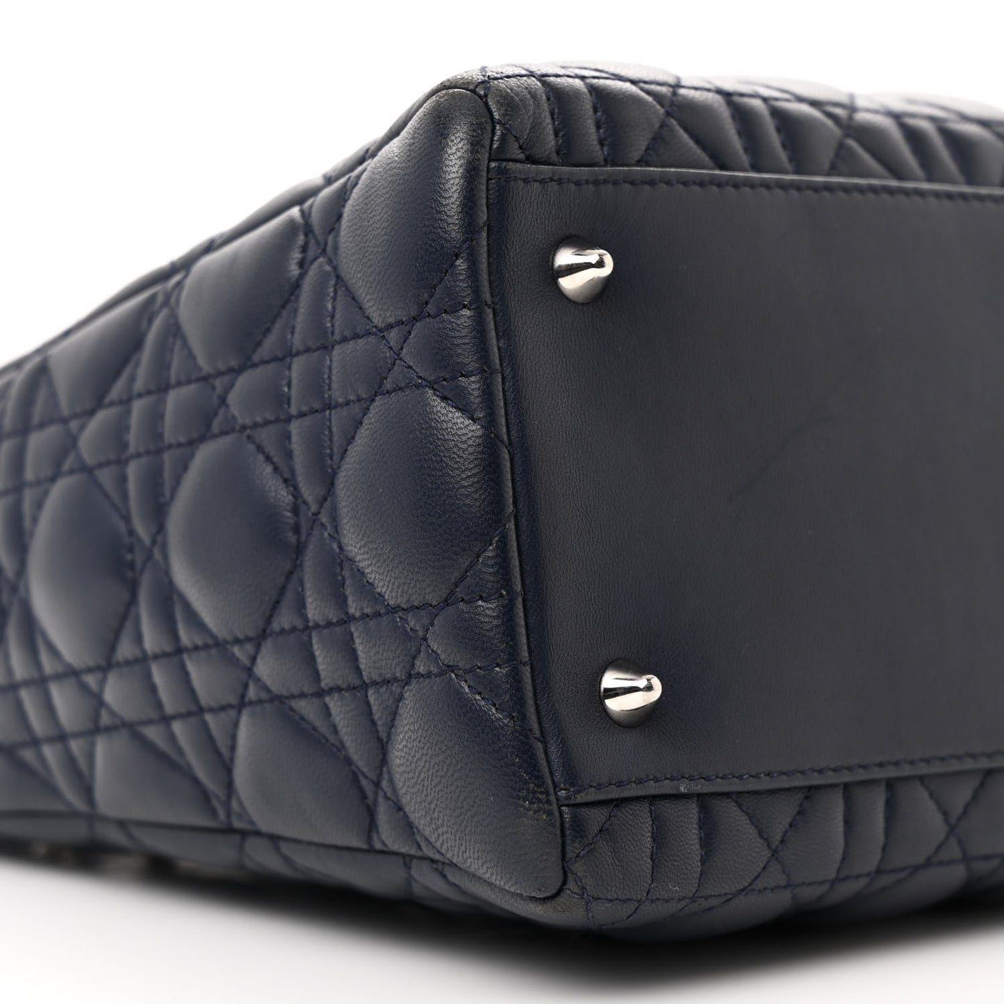 Lambskin Cannage Medium Lady Dior Navy Blue