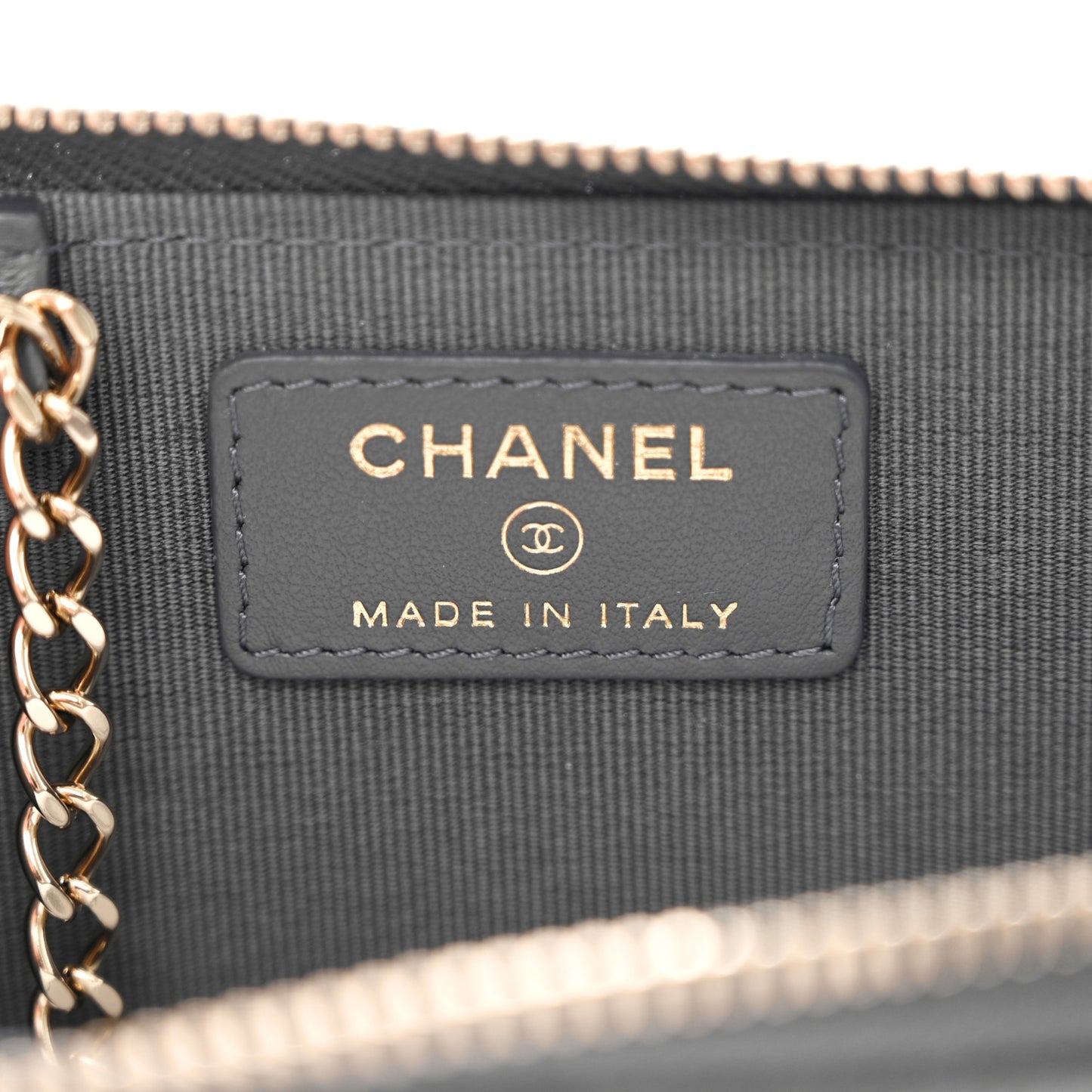 Caviar Quilted Zipped Key Holder Case Gray