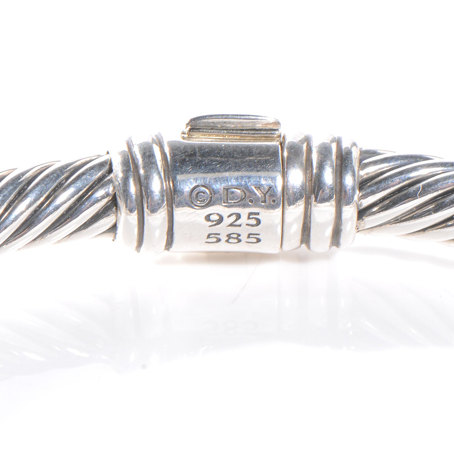 David Yurman Sterling Silver 14K Yellow Gold Metro Cable Bracelet 5 of 5