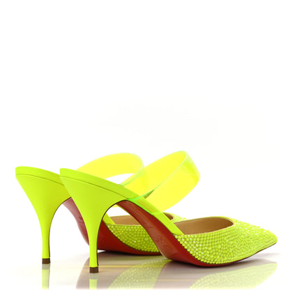 Christian Louboutin Suede PVC Fluo Matt Choc PVC Strass 80 Pumps 39 Sulfure 4 of 7