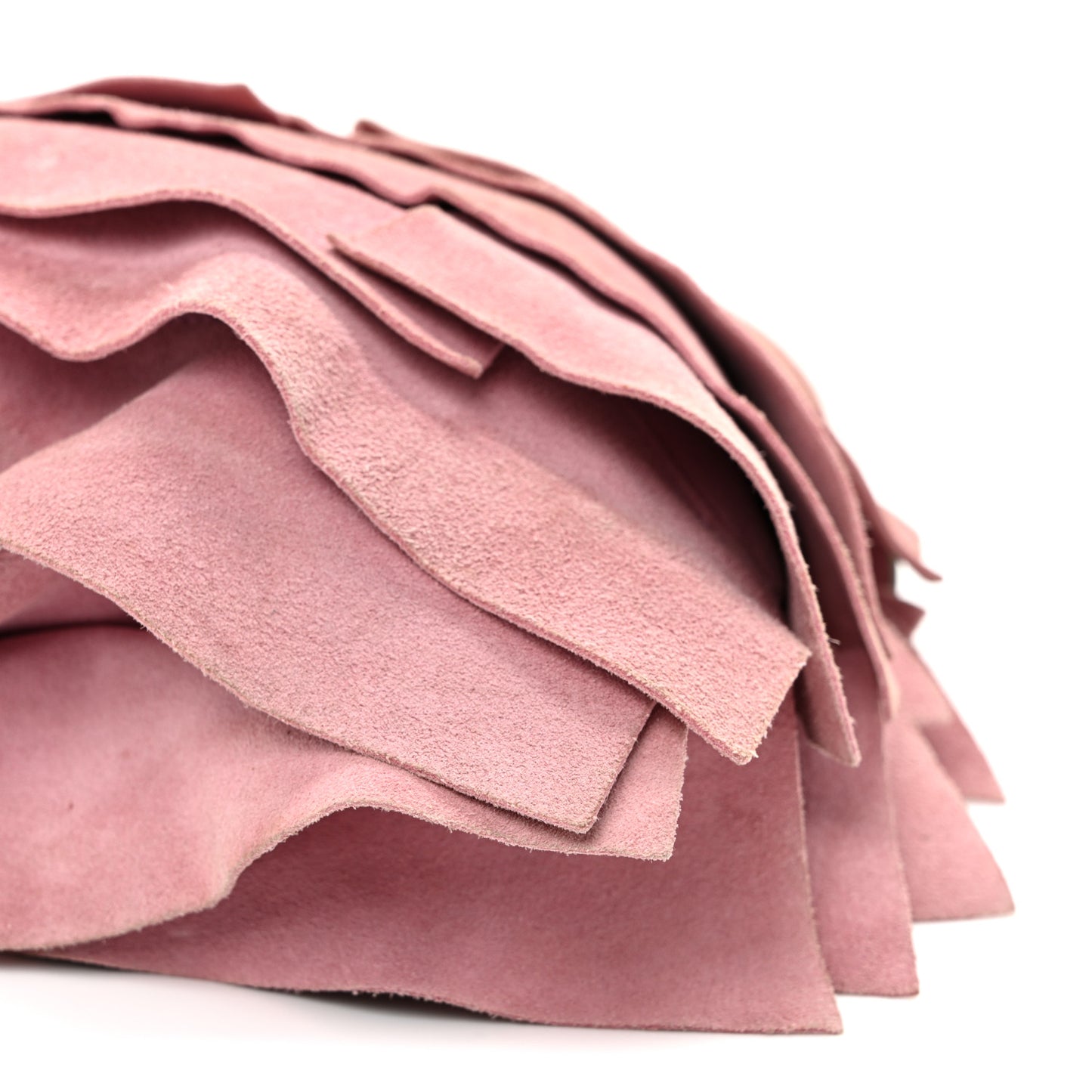 Suede Ruffle Horn Saint Tropez Pink