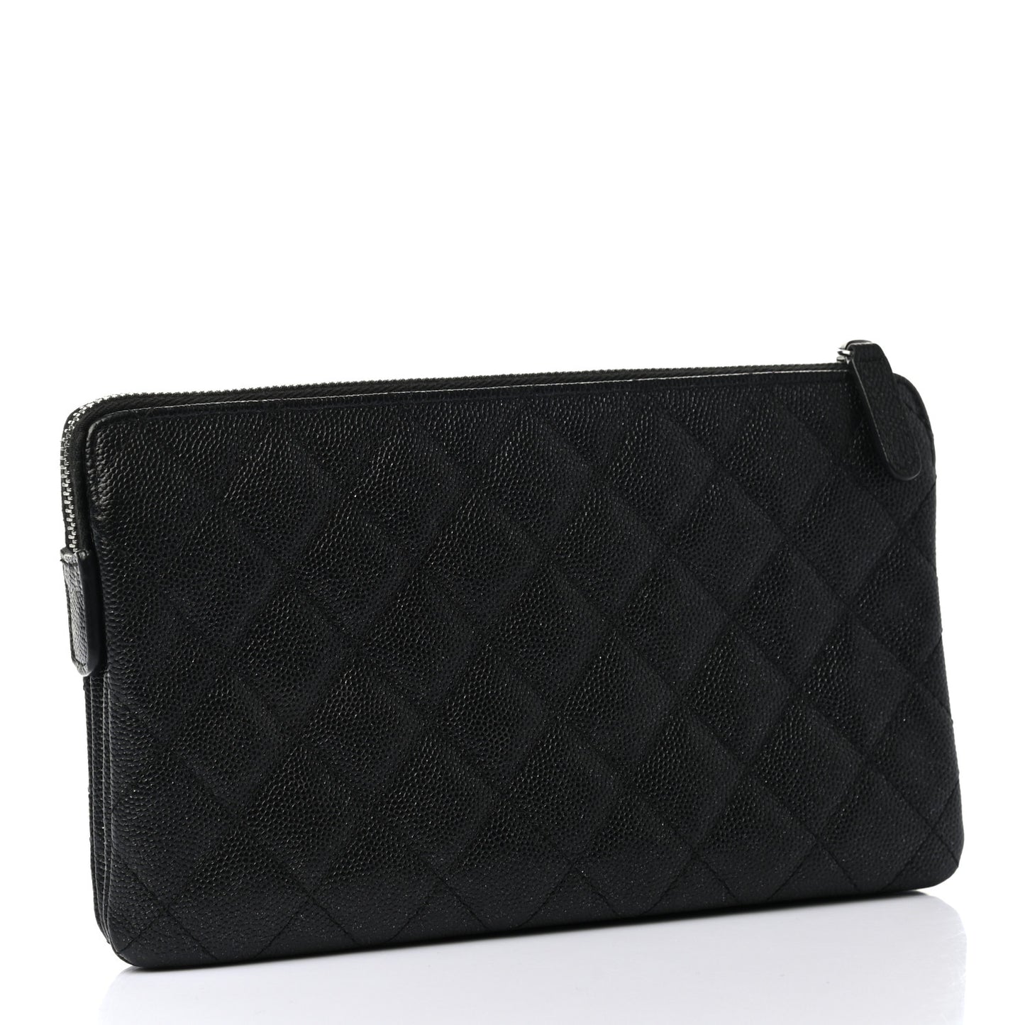 Caviar Quilted Small Zipped Pouch Black