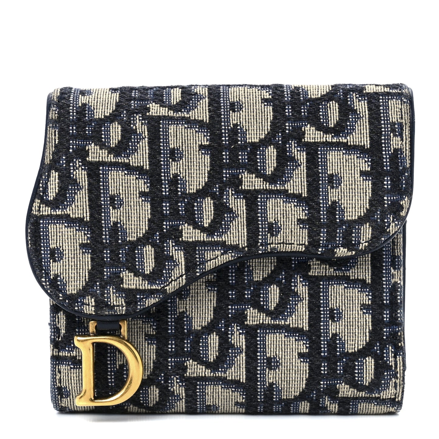 Oblique Saddle Lotus Wallet Blue