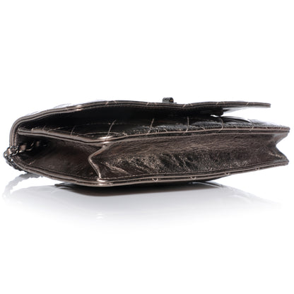 Chanel Calfskin Reissue Wallet On Chain WOC Dark Silver 5 of 10