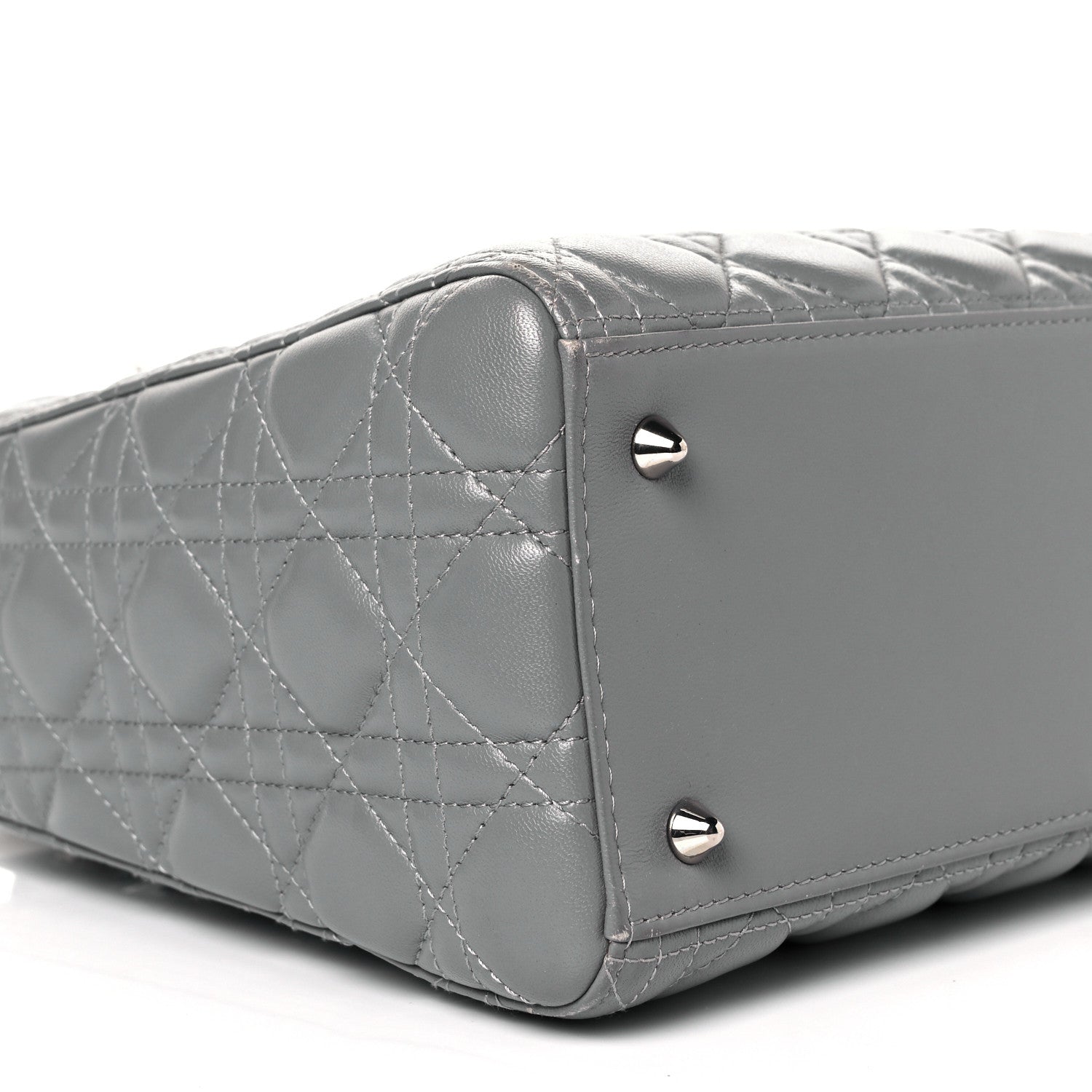 Christian Dior Lambskin Cannage Medium Lady Dior Grey 8 of 9