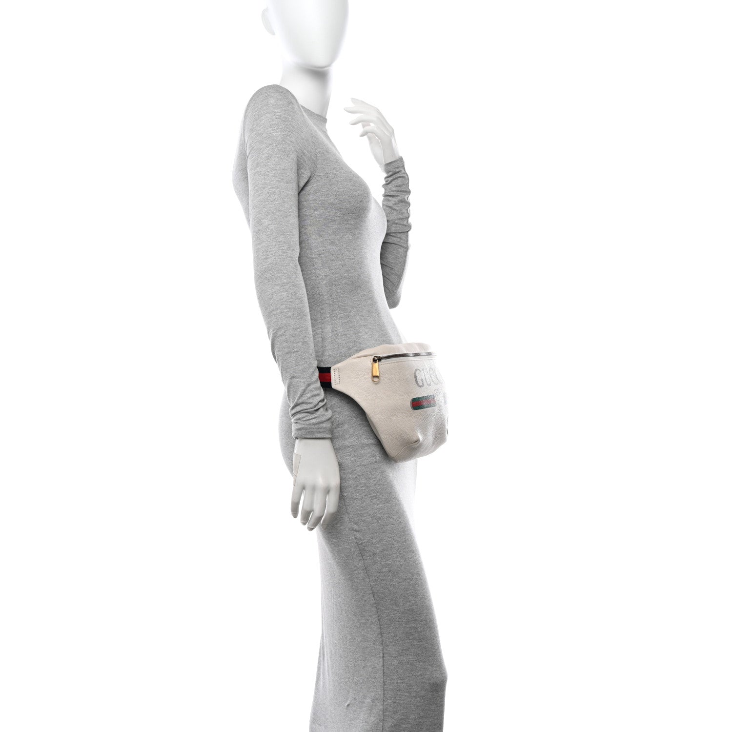 Gucci Grained Calfskin Logo Belt Bag White 2 of 10