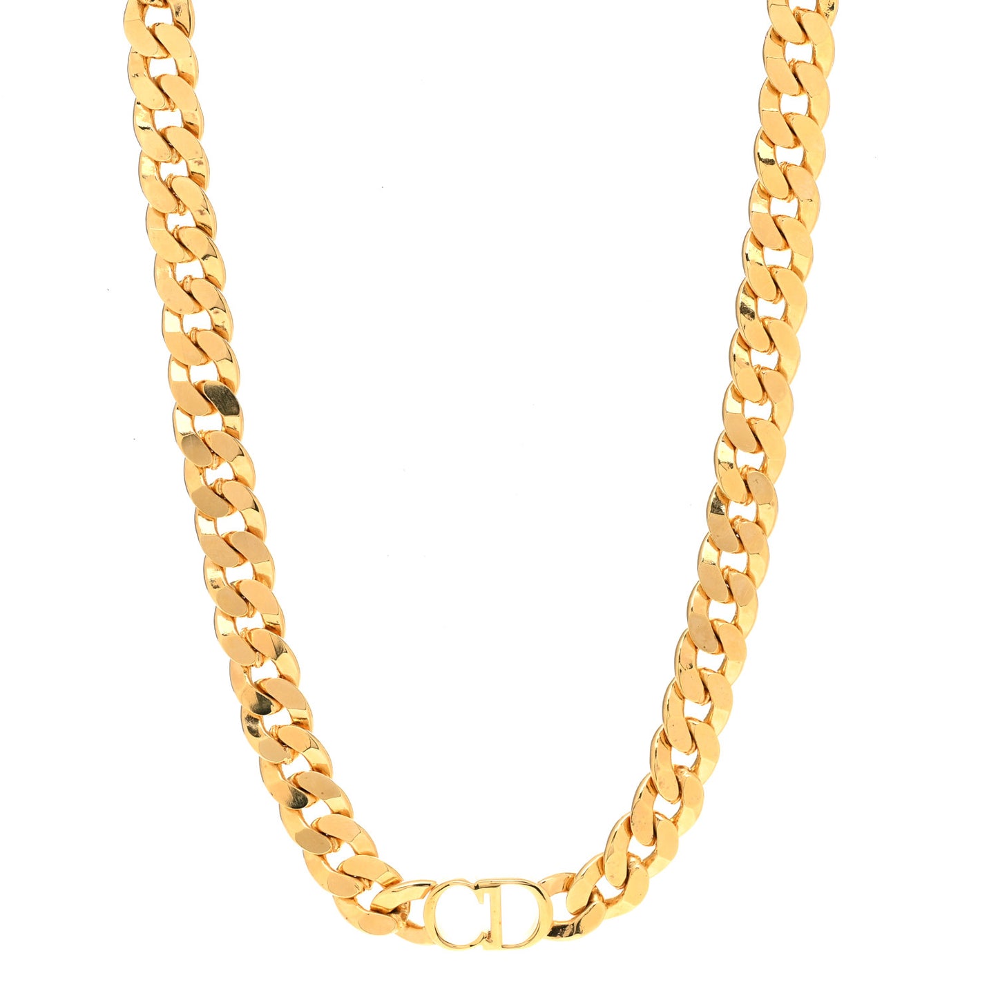 Metal CD Choker Necklace Gold