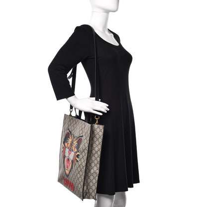 Gucci GG Supreme Monogram Angry Cat Vertical Tote 2 of 11