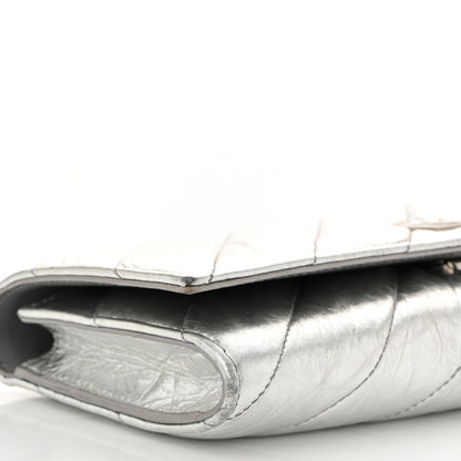Balenciaga Metallic Calfskin Quilted Crush Wallet On Chain Silver 8 of 13