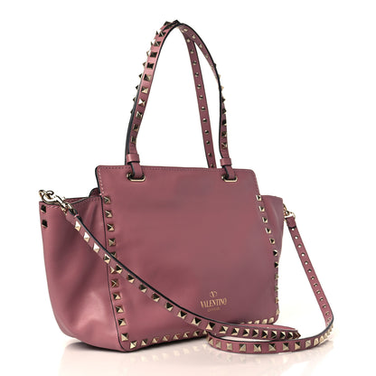 Valentino Garavani Vitello Small Rockstud Tote Antique Rose 3 of 8