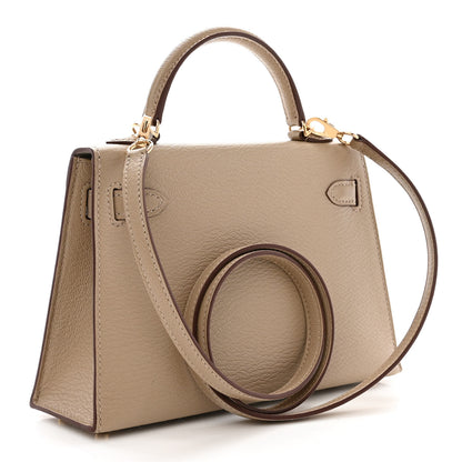 Hermes Chevre Mysore Horseshoe Mini Kelly Sellier 20 Gris Tourterelle Gris Perle 3 of 10
