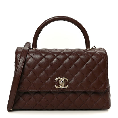 Chanel Caviar Quilted Small Coco Handle Flap Dark Brown 1 of 13