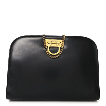 Salvatore Ferragamo Calfskin Diana Chain Shoulder Bag Black 1 of 10
