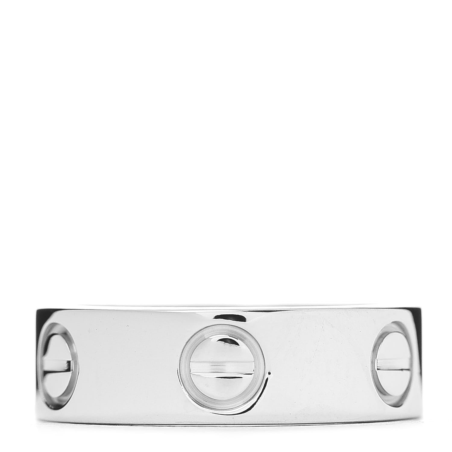 Cartier 18K White Gold 5.5mm LOVE Ring 49 4.75 3 of 4