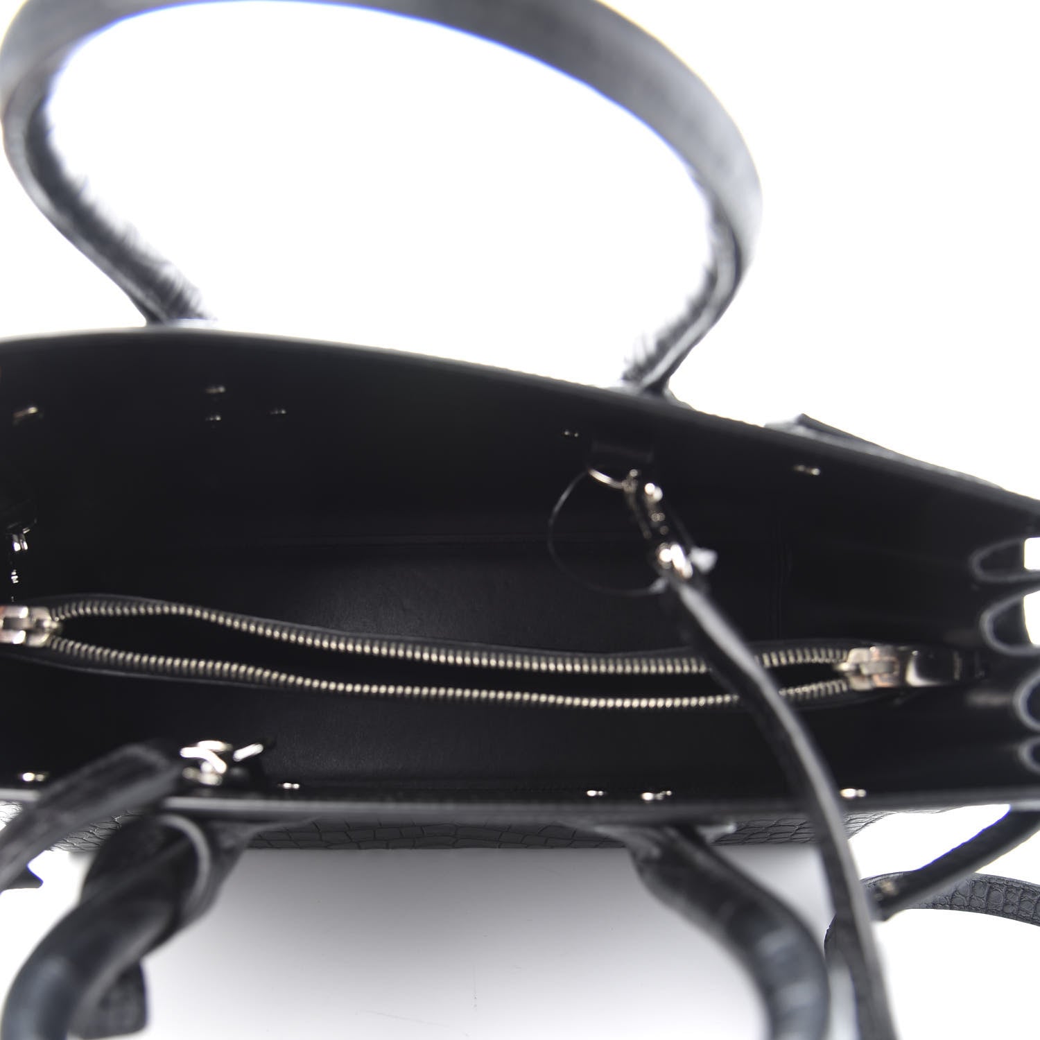 Saint Laurent Calfskin Crocodile Embossed Small Sac de Jour Black 5 of 10