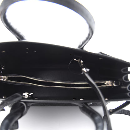 Saint Laurent Calfskin Crocodile Embossed Small Sac de Jour Black 5 of 10