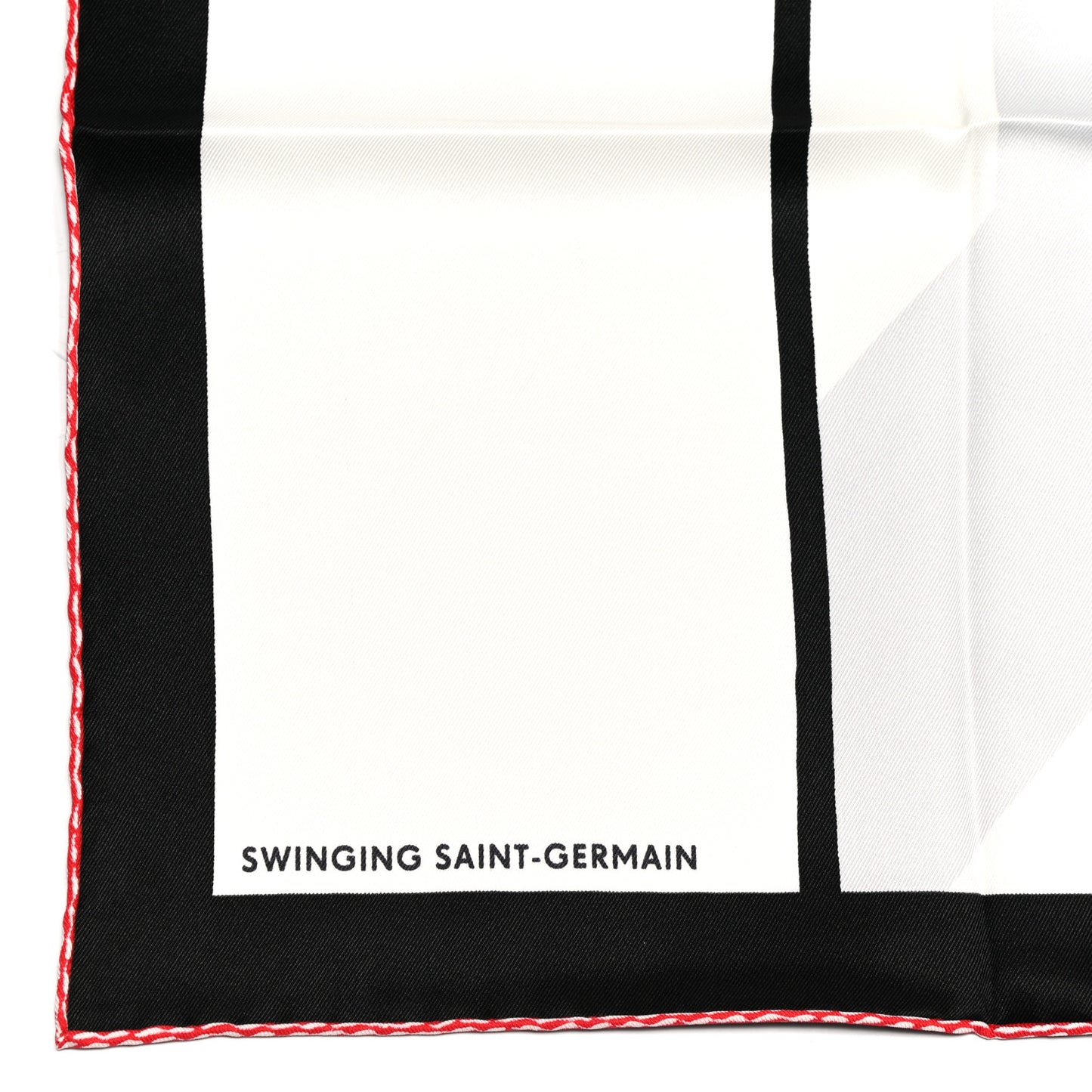 Silk Swinging Saint Germain Scarf 70 White Black Rouge
