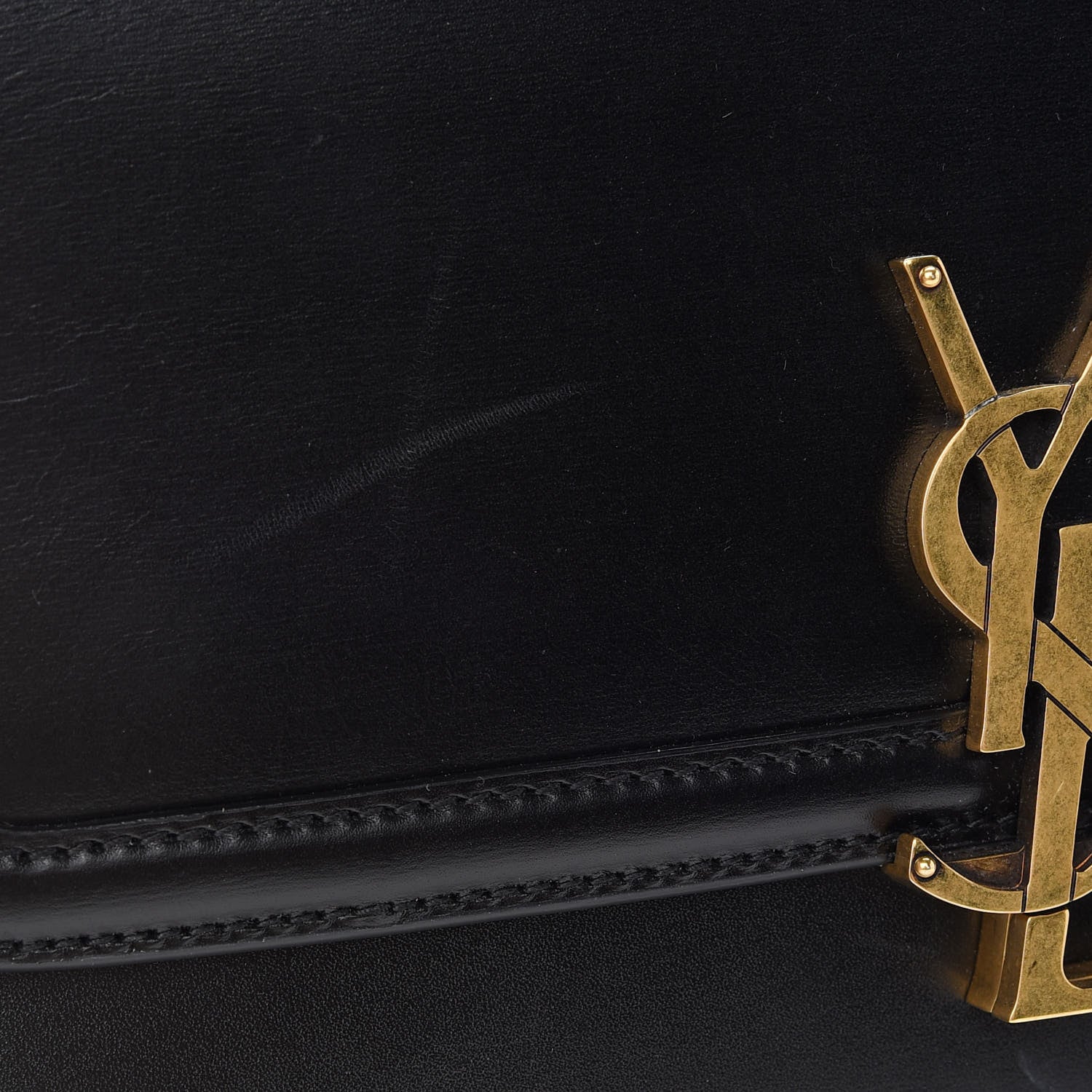 Saint Laurent Box Calfskin Monogram Medium Solferino Satchel Black 9 of 9