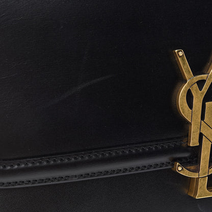 Saint Laurent Box Calfskin Monogram Medium Solferino Satchel Black 9 of 9