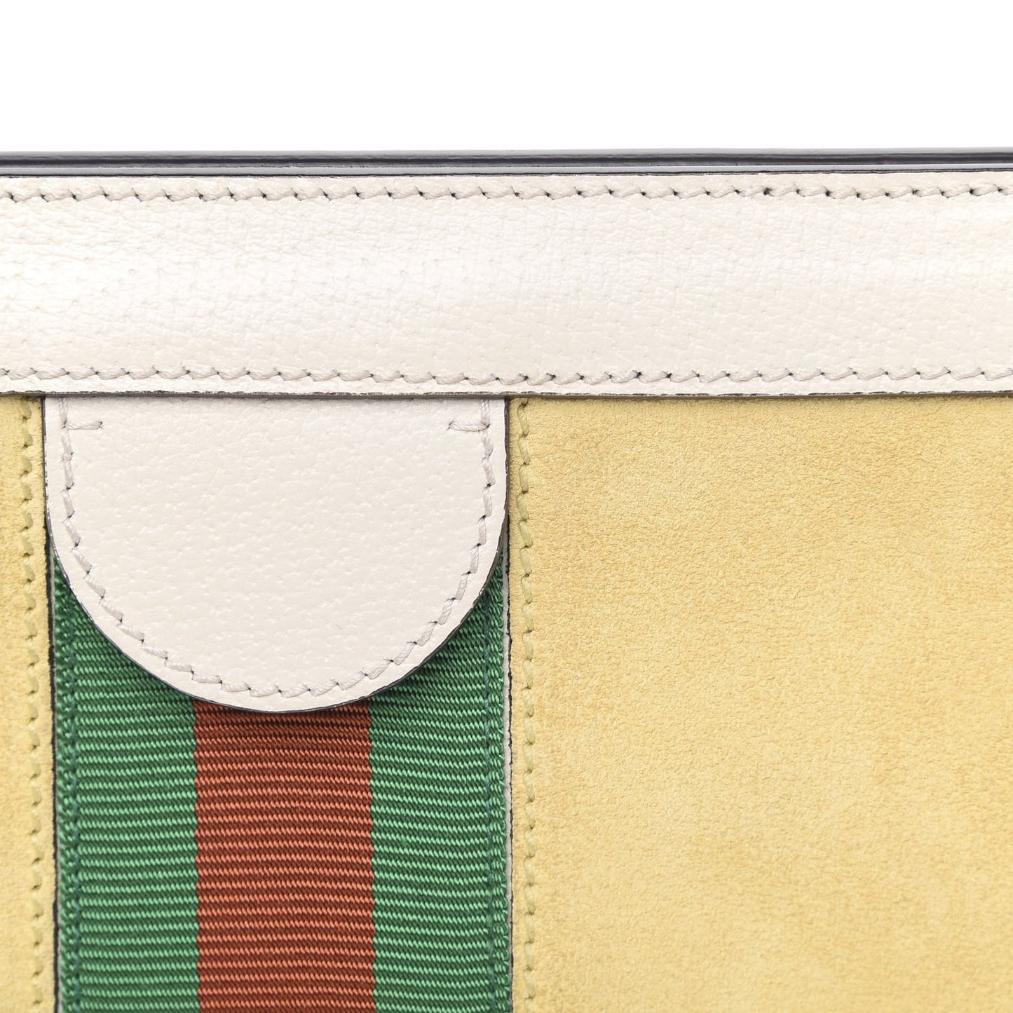 Suede Calfskin GG Web Small Ophidia Chain Shoulder Bag Burro New Mystic White