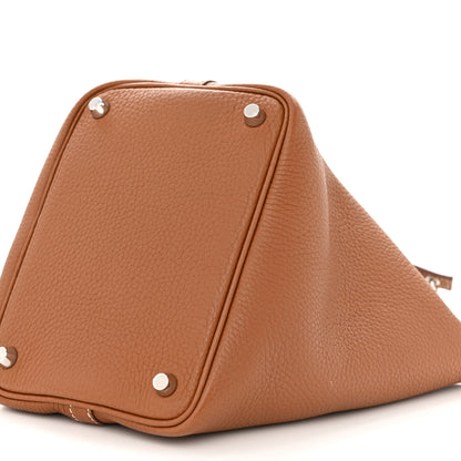 Hermes Taurillon Clemence Swift Eclat Picotin Lock 18 PM Gold Nata 10 of 12