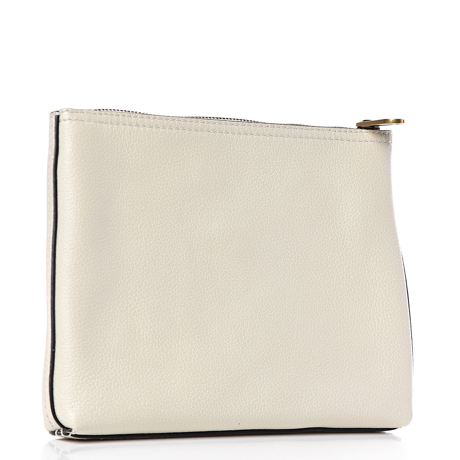 Gucci Pebbled Calfskin Medium Logo Portfolio Clutch White 3 of 7