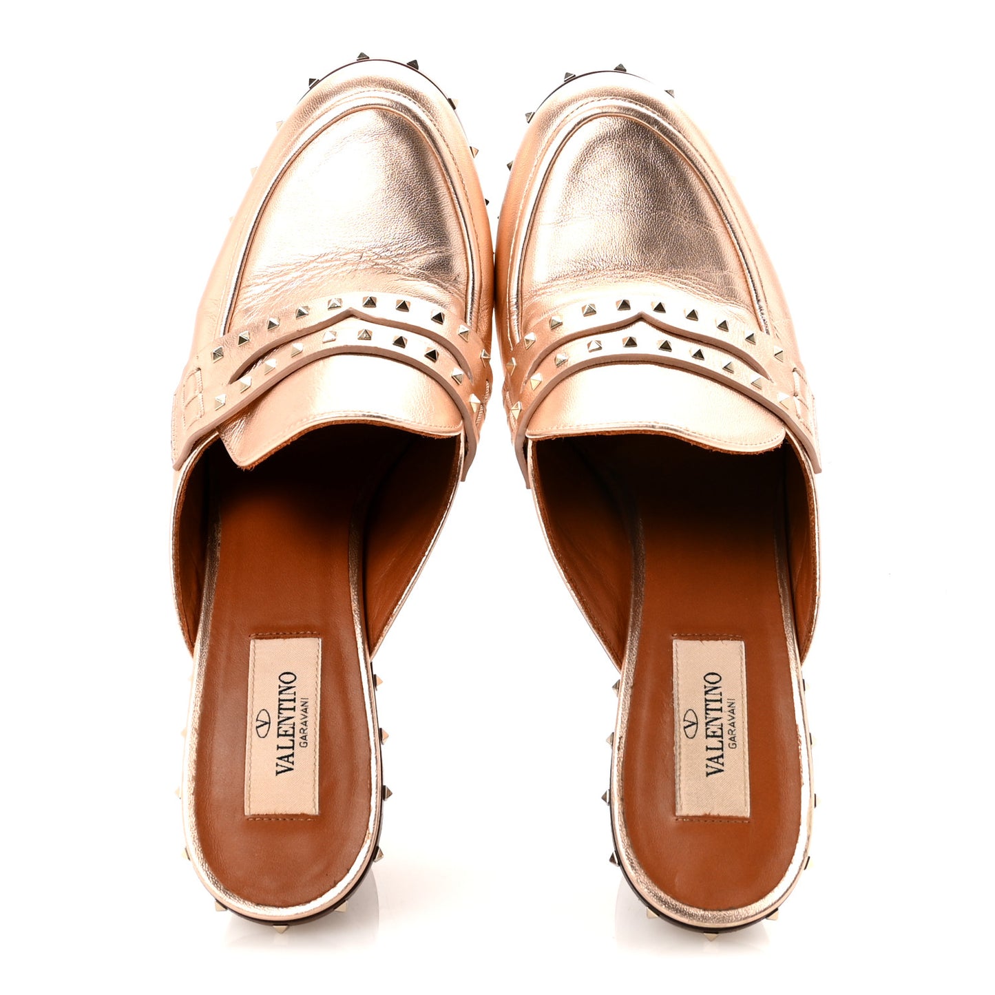 Nappa Soul Rockstud High Heel Mules 39 Rose Gold