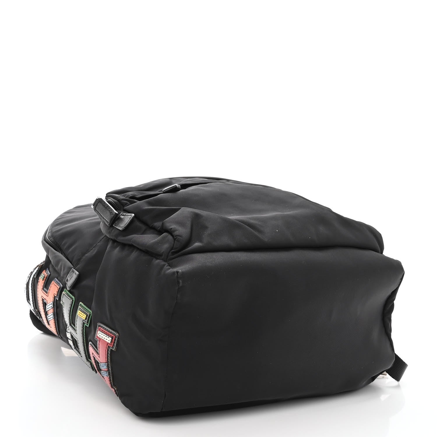 Prada Nylon Tessuto Logo Patch Backpack Black 4 of 10