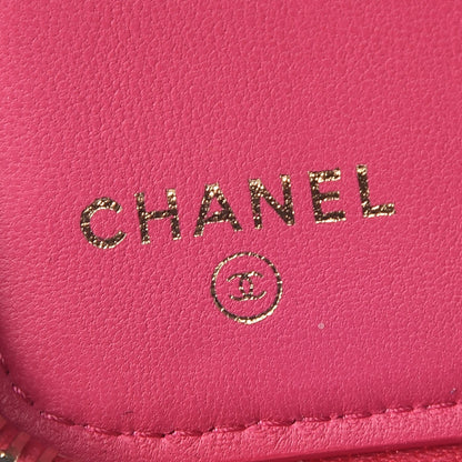 Chanel Lambskin Quilted Large Zip Around Organizer Wallet Fuchsia 6 of 8