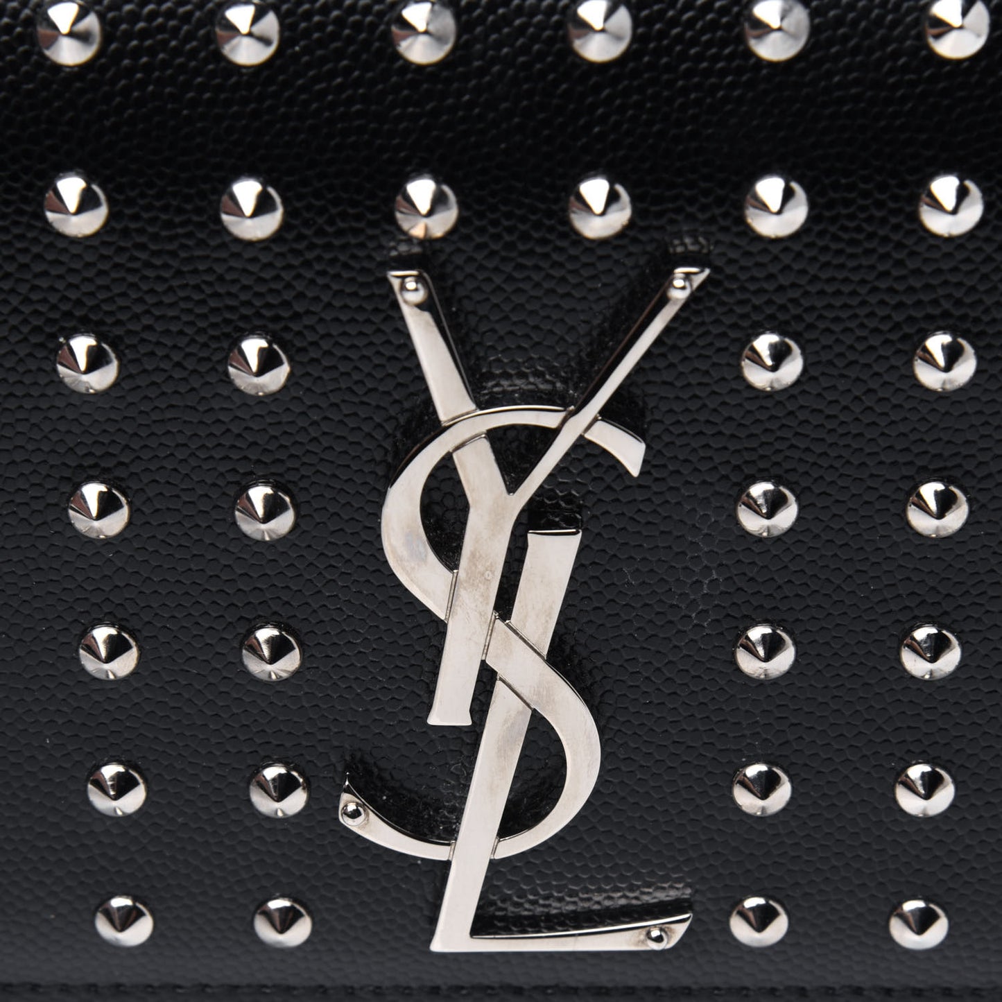 Grain De Poudre Classic Monogram Studded Clutch Black