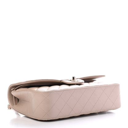 Chanel Iridescent Lambskin Quilted Medium Double Flap Beige 3 of 8