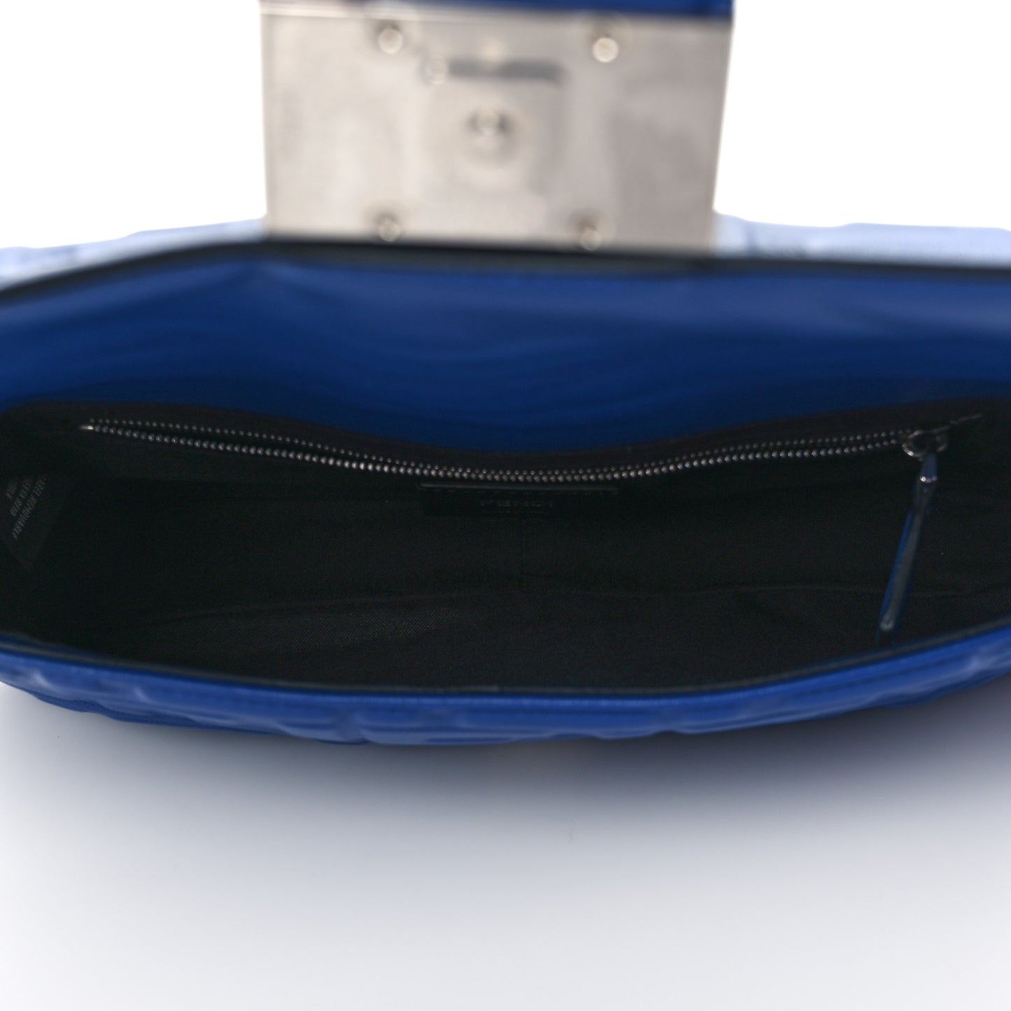 Nappa FF 1974 Embossed Belt Baguette Bag Blue Neon