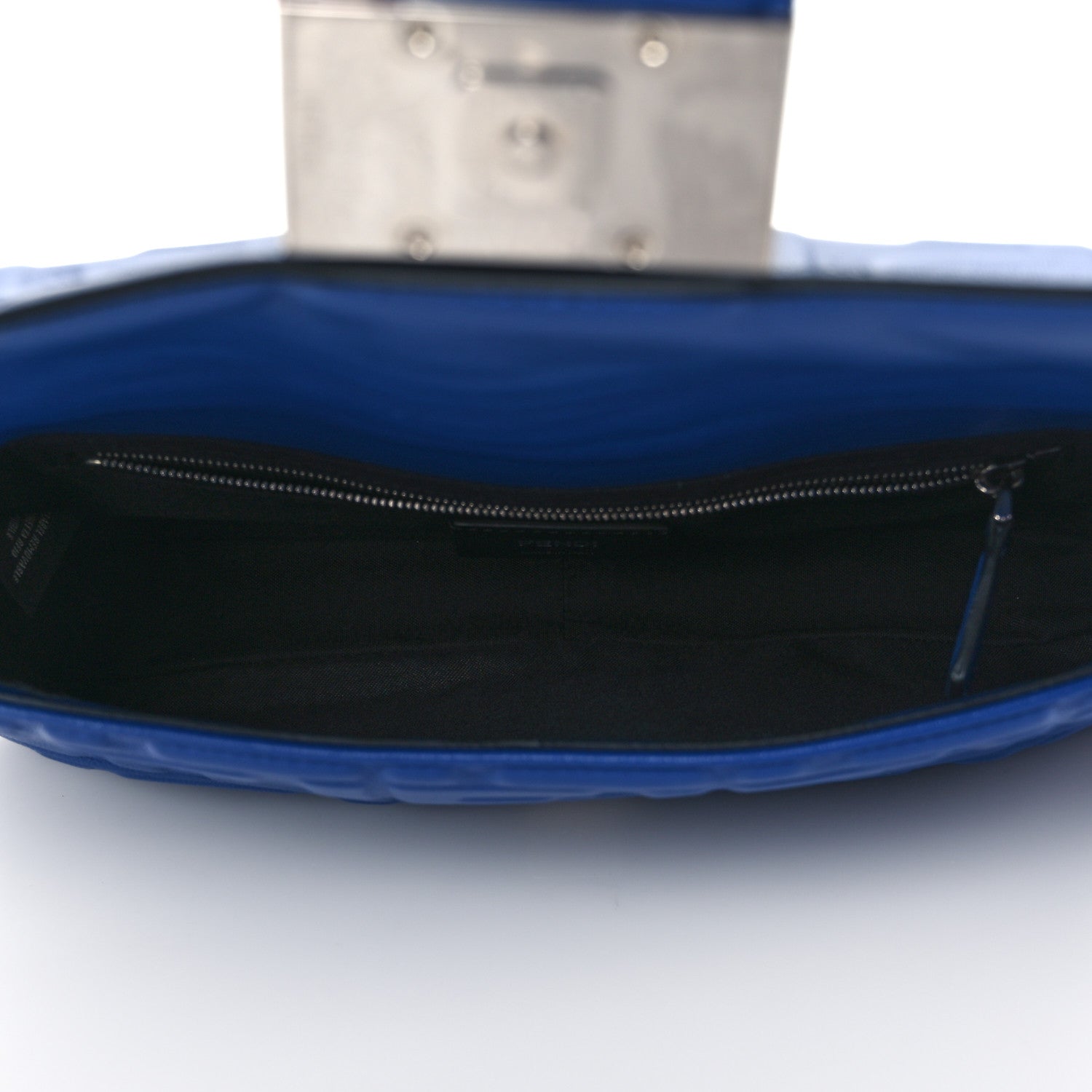Fendi Nappa FF 1974 Embossed Belt Baguette Bag Blue Neon 5 of 9