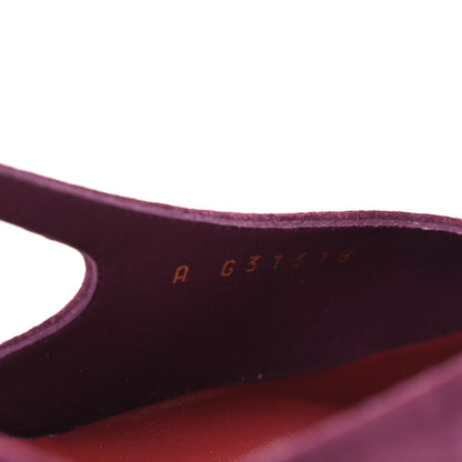 Chanel Suede Patent Cap Toe CC Slingback Pumps 38.5 Burgundy 9 of 10