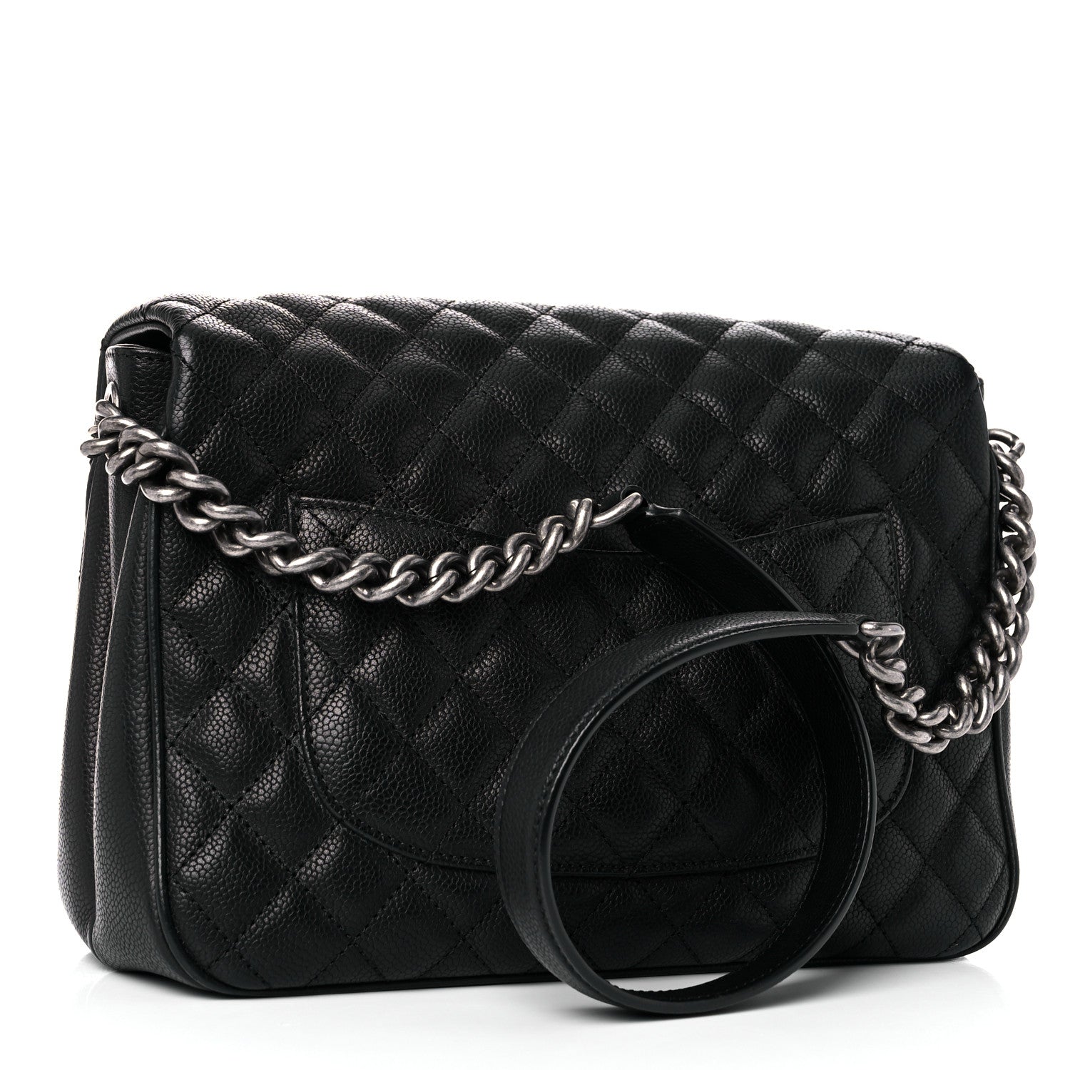 Chanel Caviar Quilted Medium Rock In Rome Single Flap Black 2 of 10
