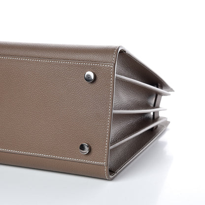 Saint Laurent Grained Calfskin Small Sac De Jour Taupe 6 of 9
