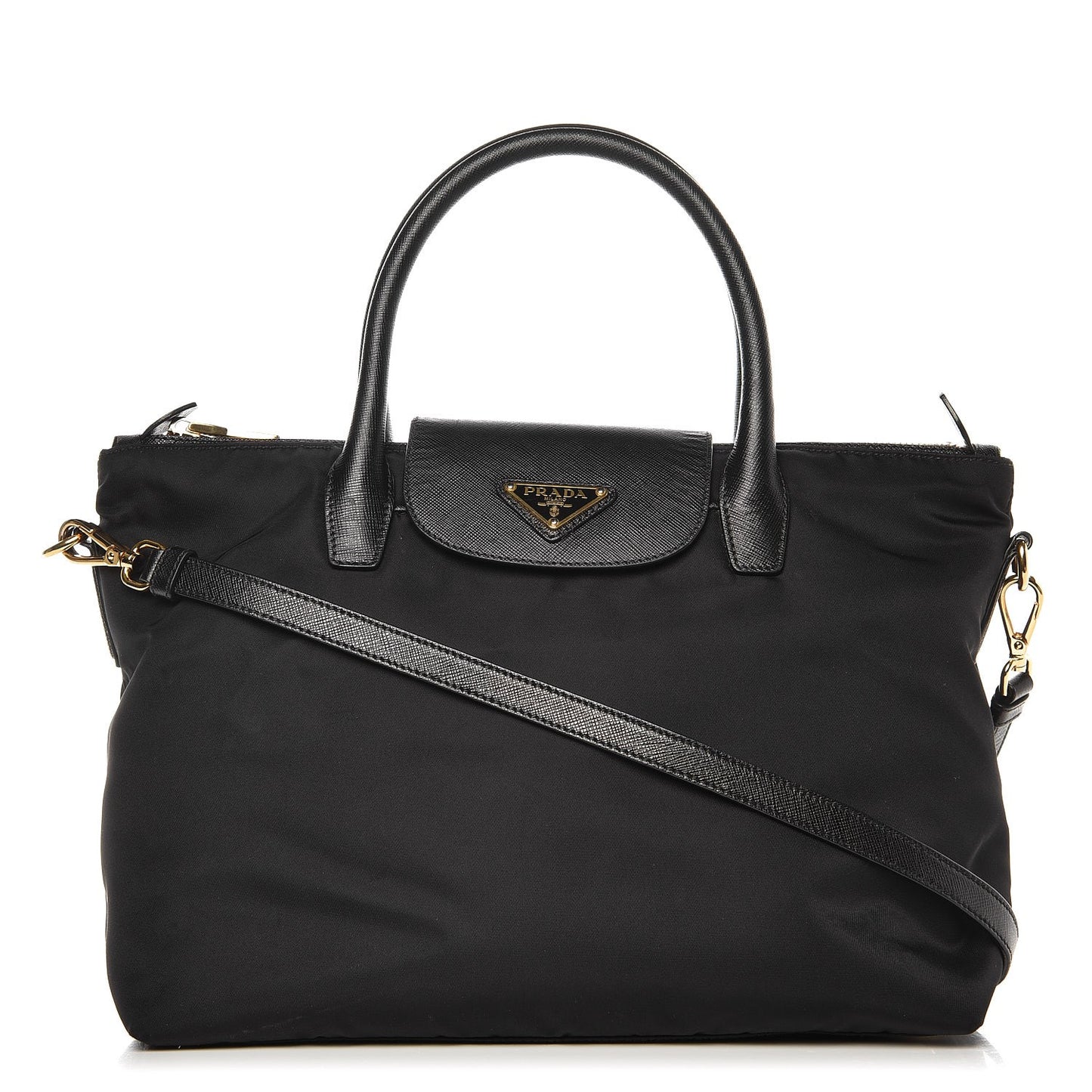 Saffiano Tessuto Nylon Tote Nero Black
