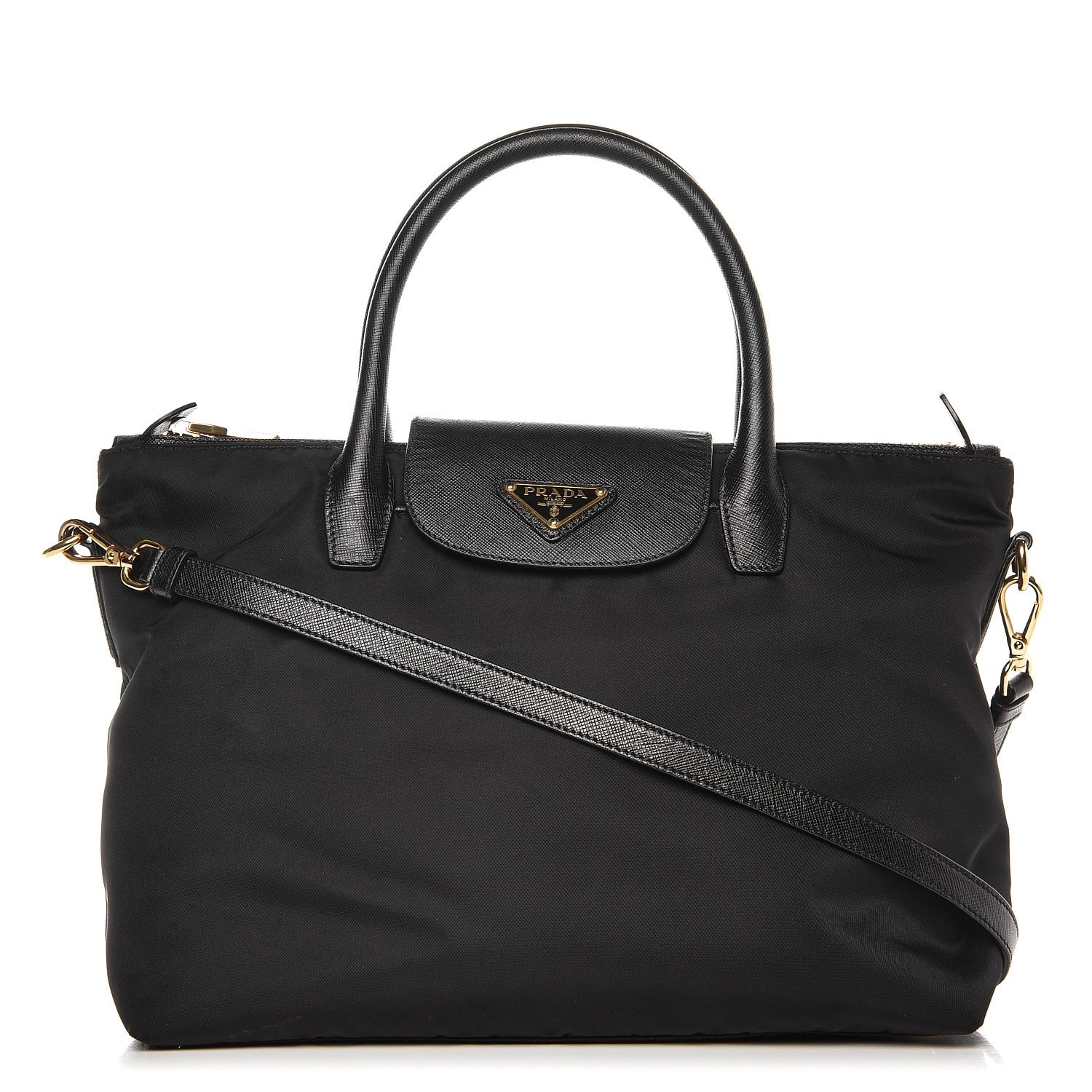 Prada Saffiano Tessuto Nylon Tote Nero Black 1 of 9