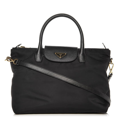 Prada Saffiano Tessuto Nylon Tote Nero Black 1 of 9