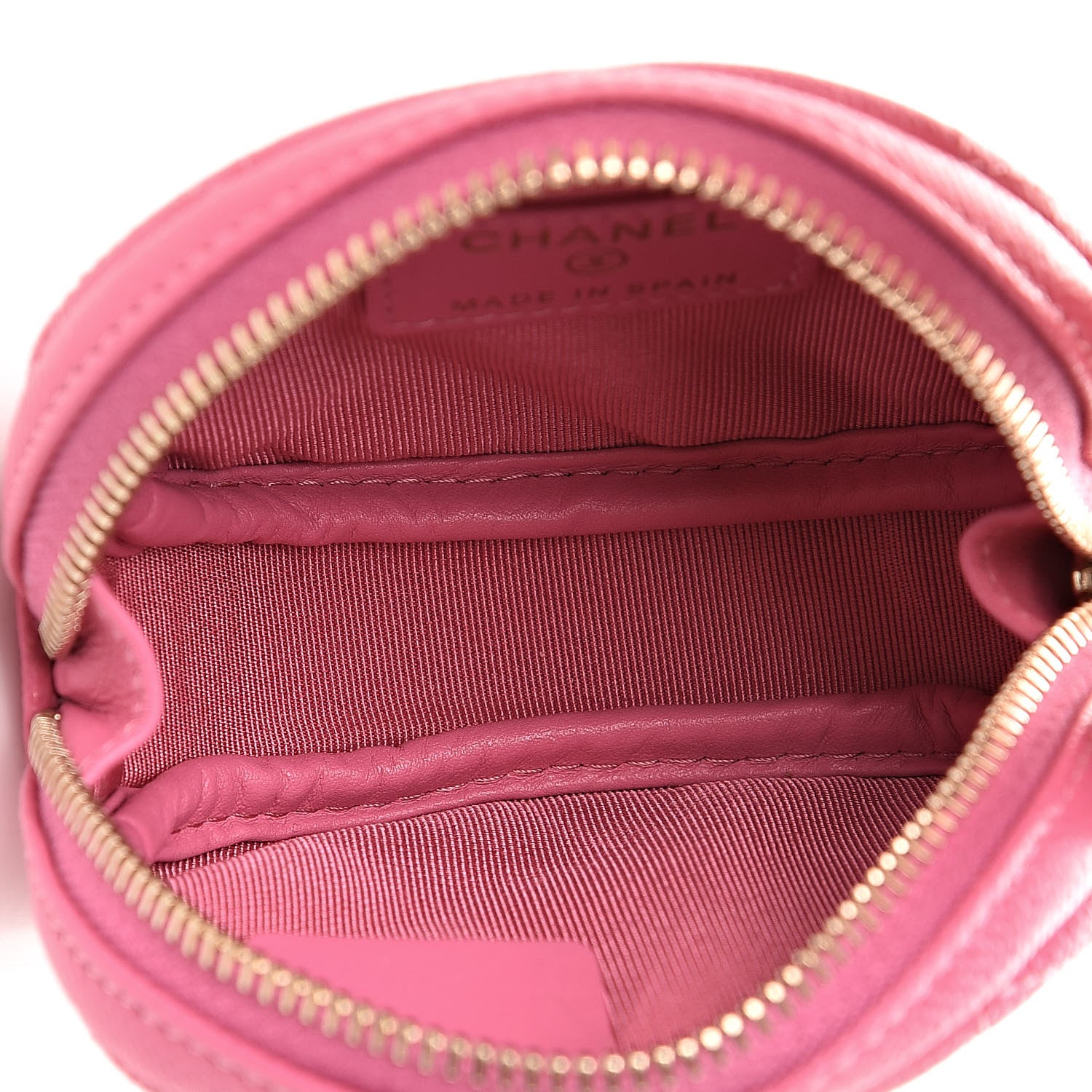 Chanel Caviar Quilted Zip Around Classic Coin Purse Pink 5 of 8